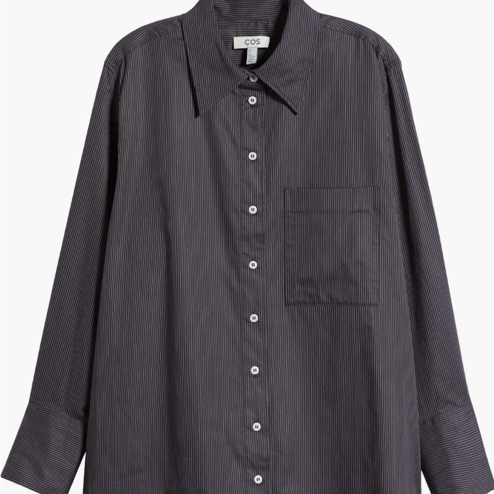 Never Worn COS Black Pinstripe Button Down Shirt